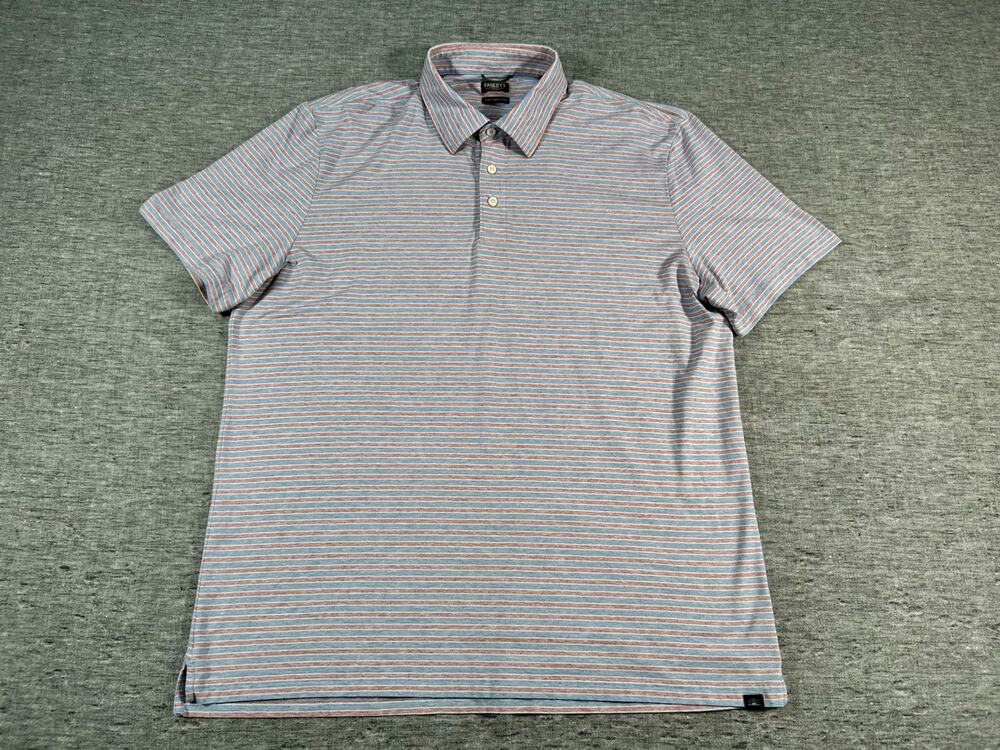 Faherty Reserve Movement Polo Mens Extra Large Striped Classic Preppy Beachy